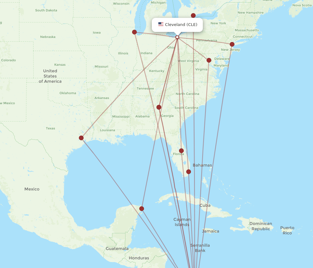 CLE-PTY flight routes