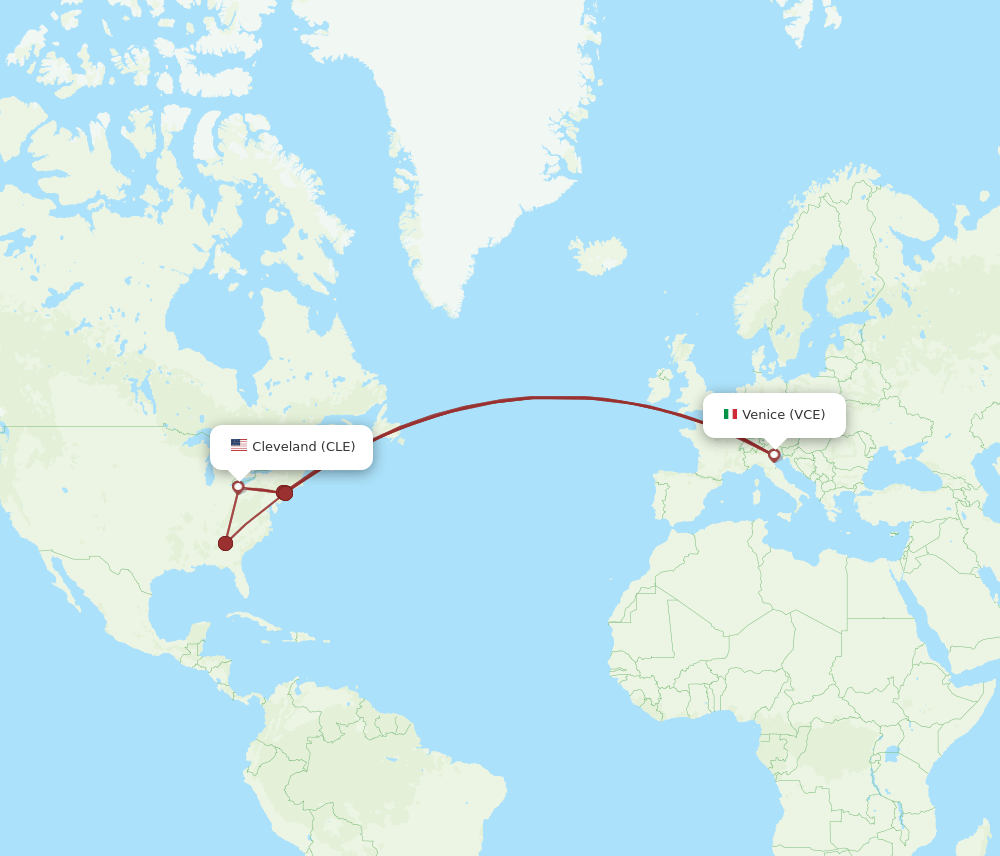 CLE-VCE flight routes