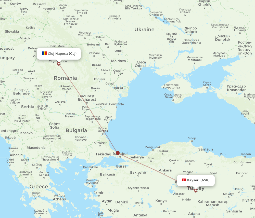 CLJ-ASR flight routes