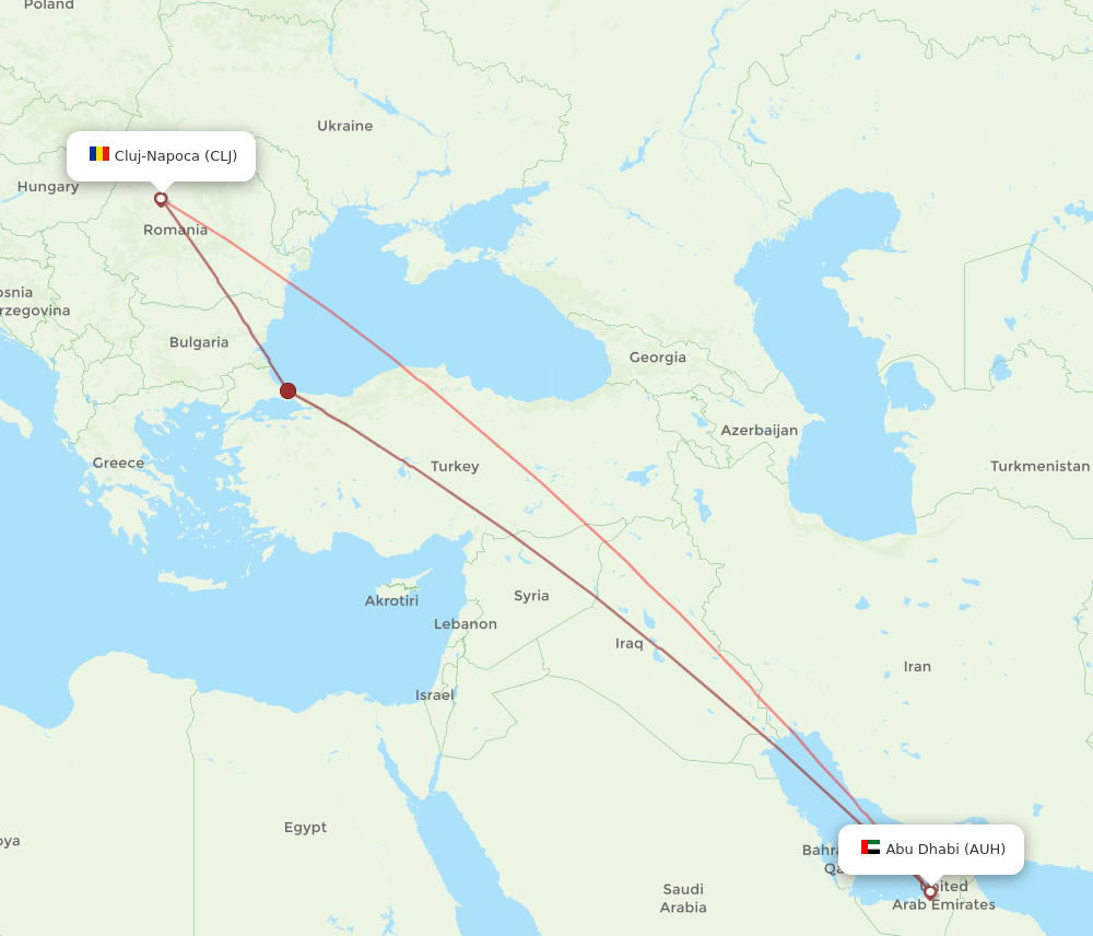 CLJ-AUH flight routes