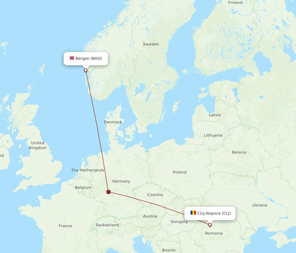 CLJ-BGO flight routes