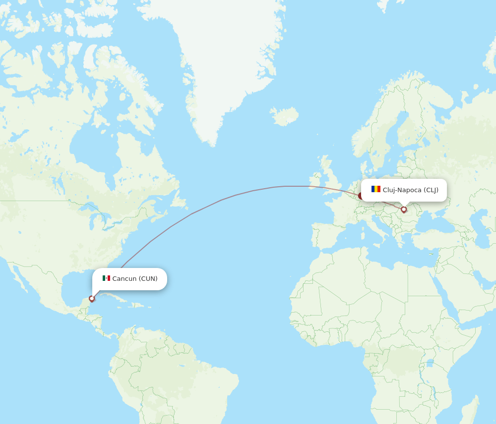 CLJ-CUN flight routes