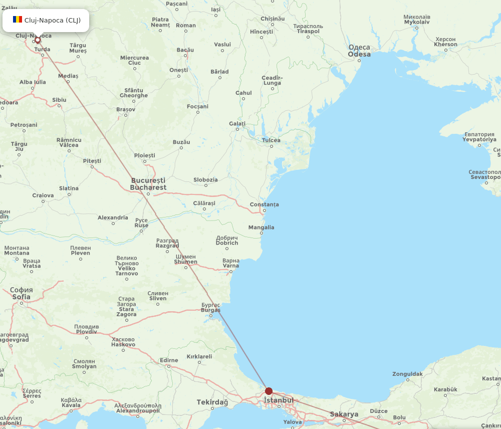 CLJ-ESB flight routes