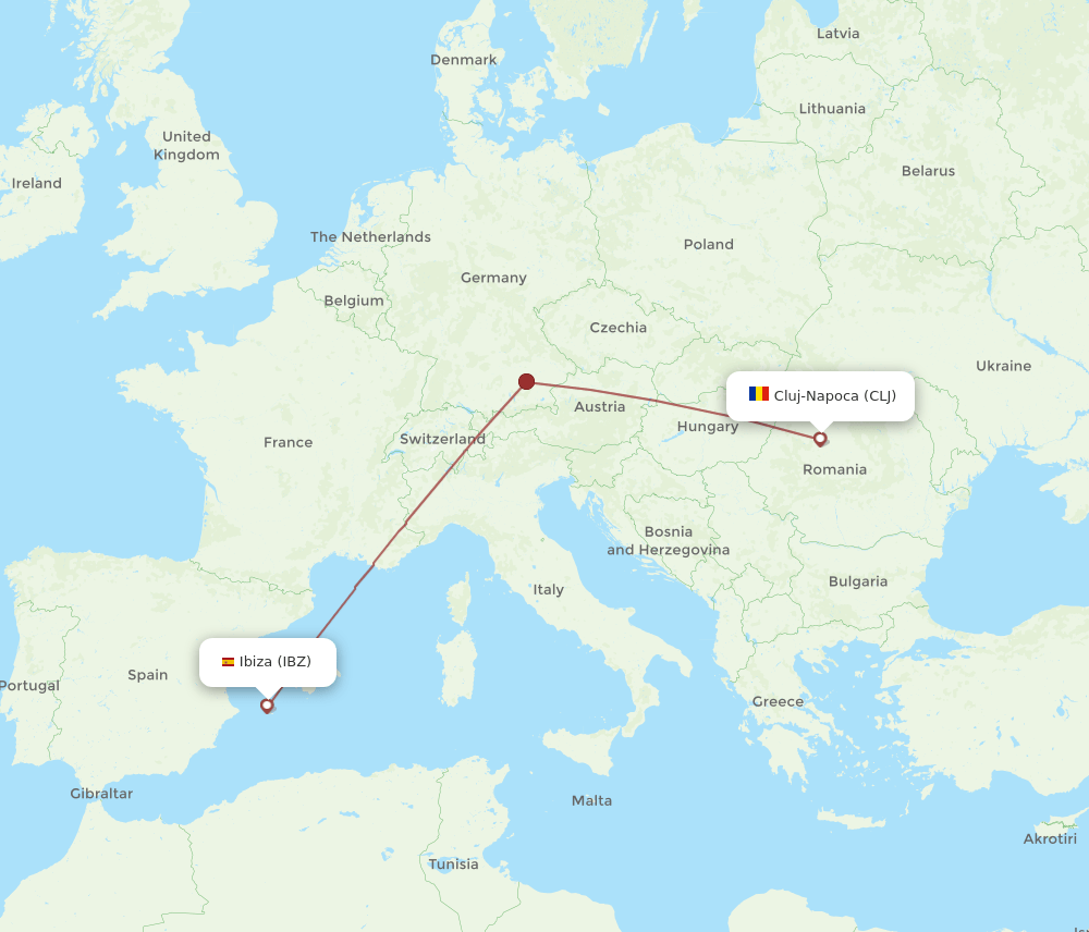 CLJ-IBZ flight routes