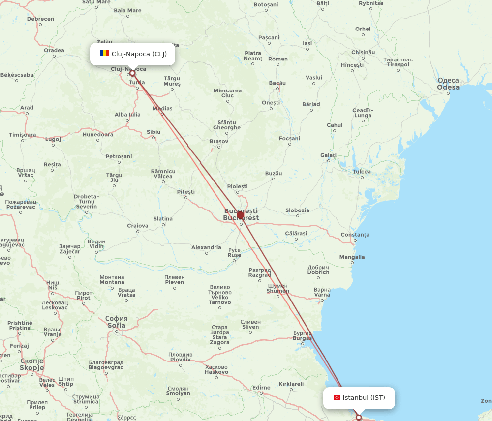 CLJ-IST flight routes