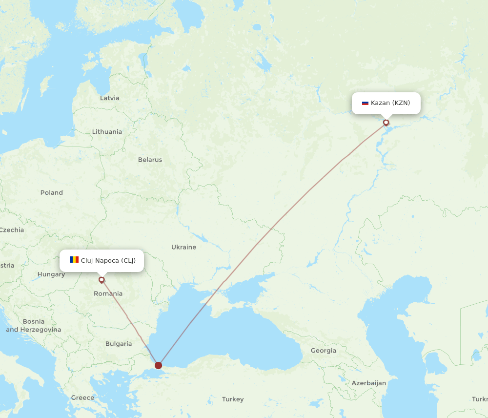 CLJ-KZN flight routes