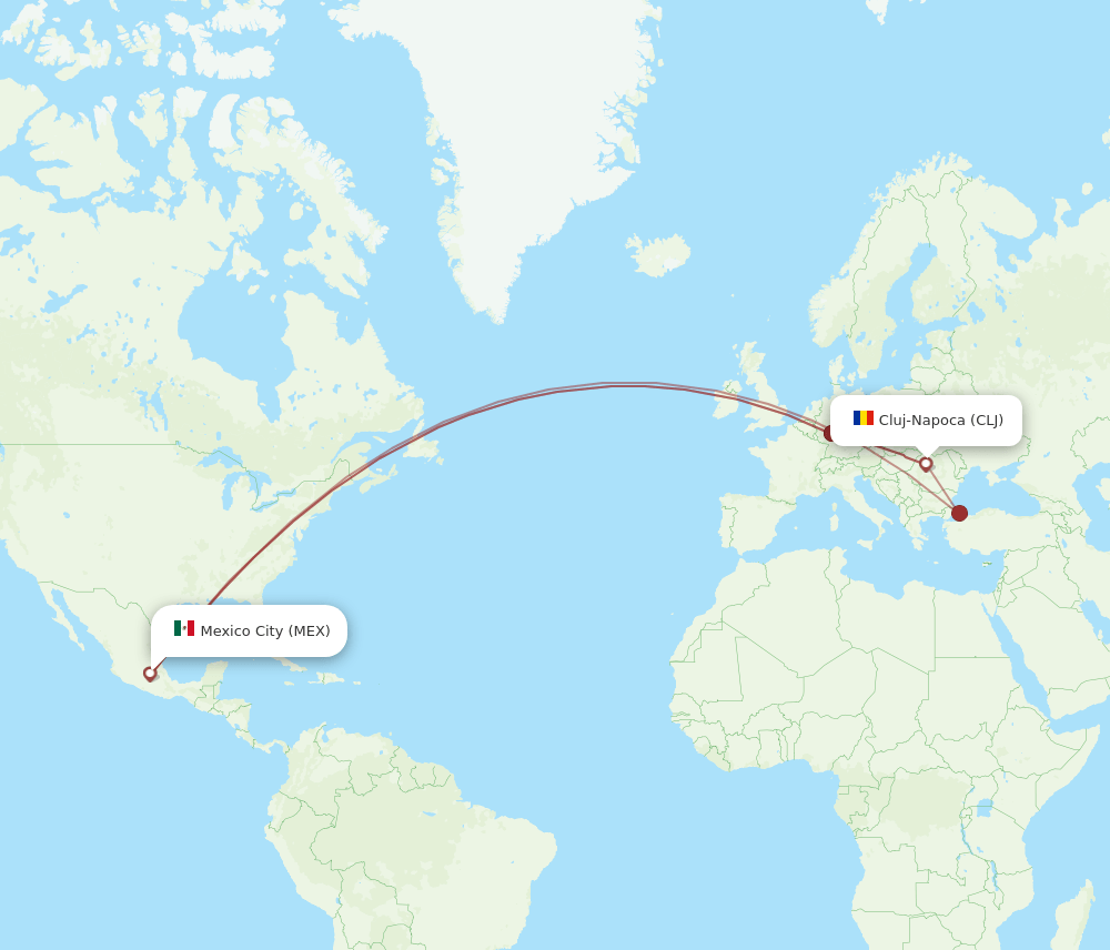 CLJ-MEX flight routes