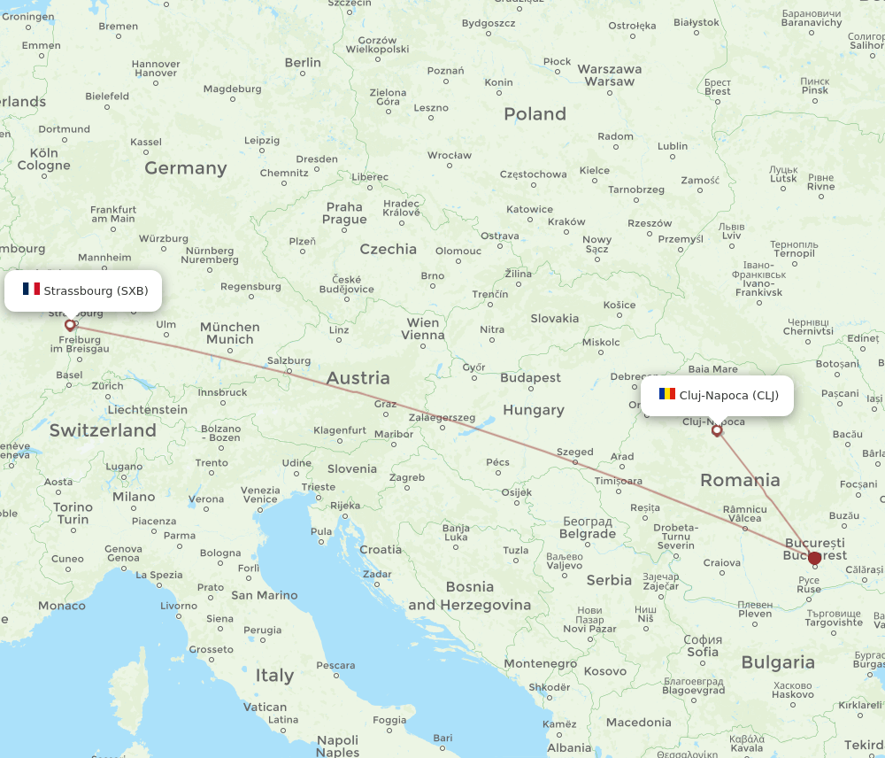 CLJ-SXB flight routes