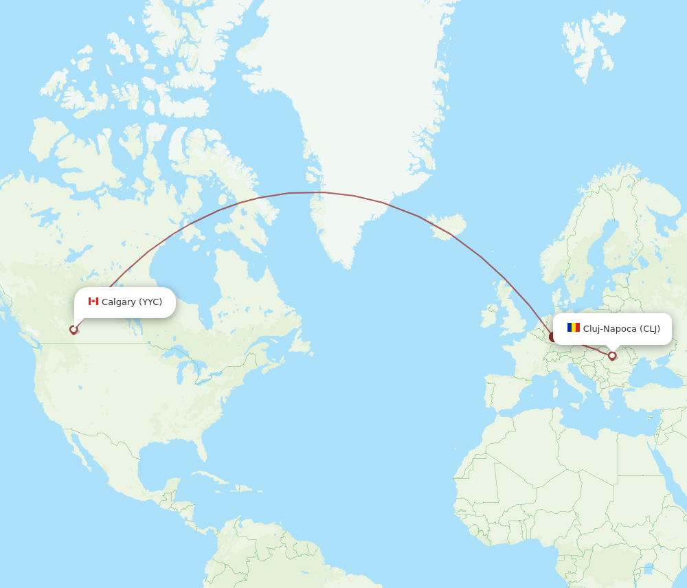 CLJ-YYC flight routes