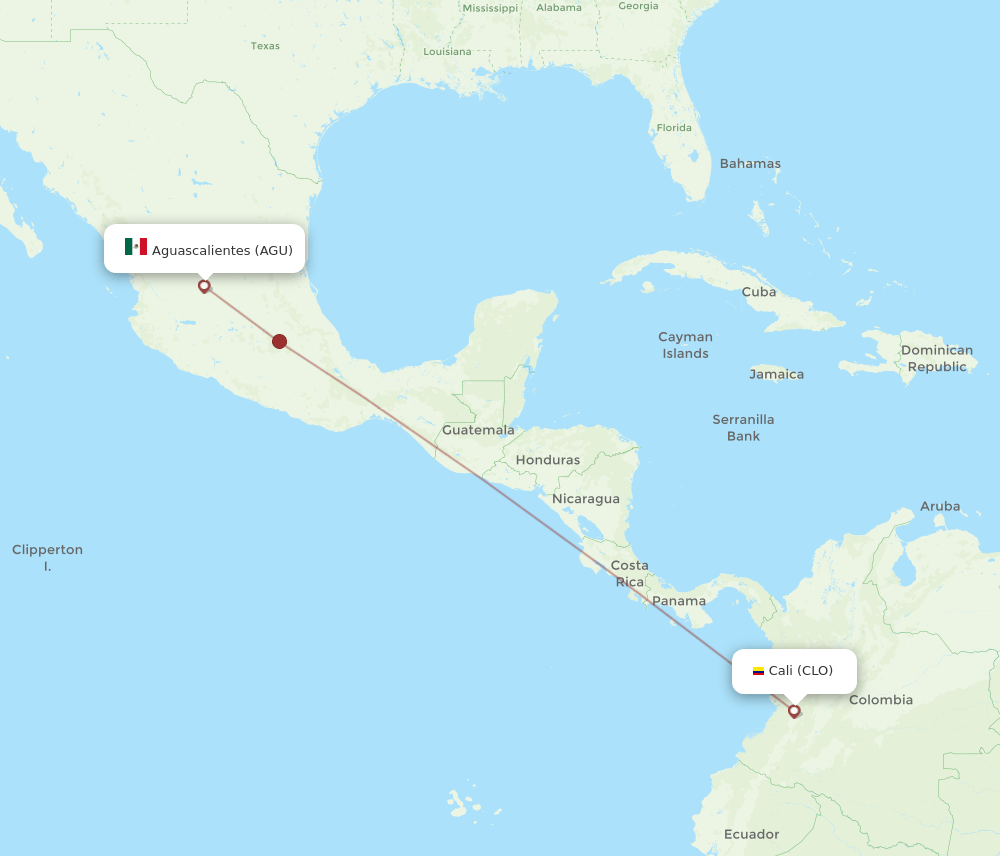 CLO-AGU flight routes