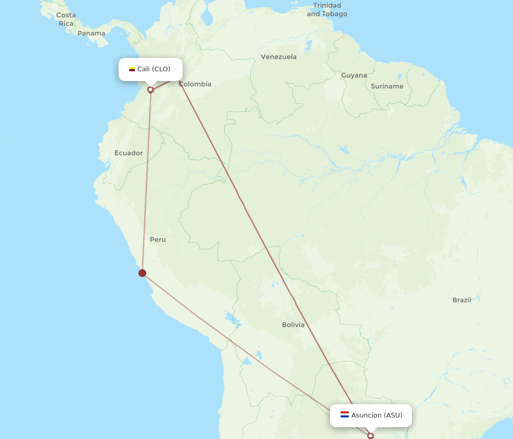 CLO-ASU flight routes