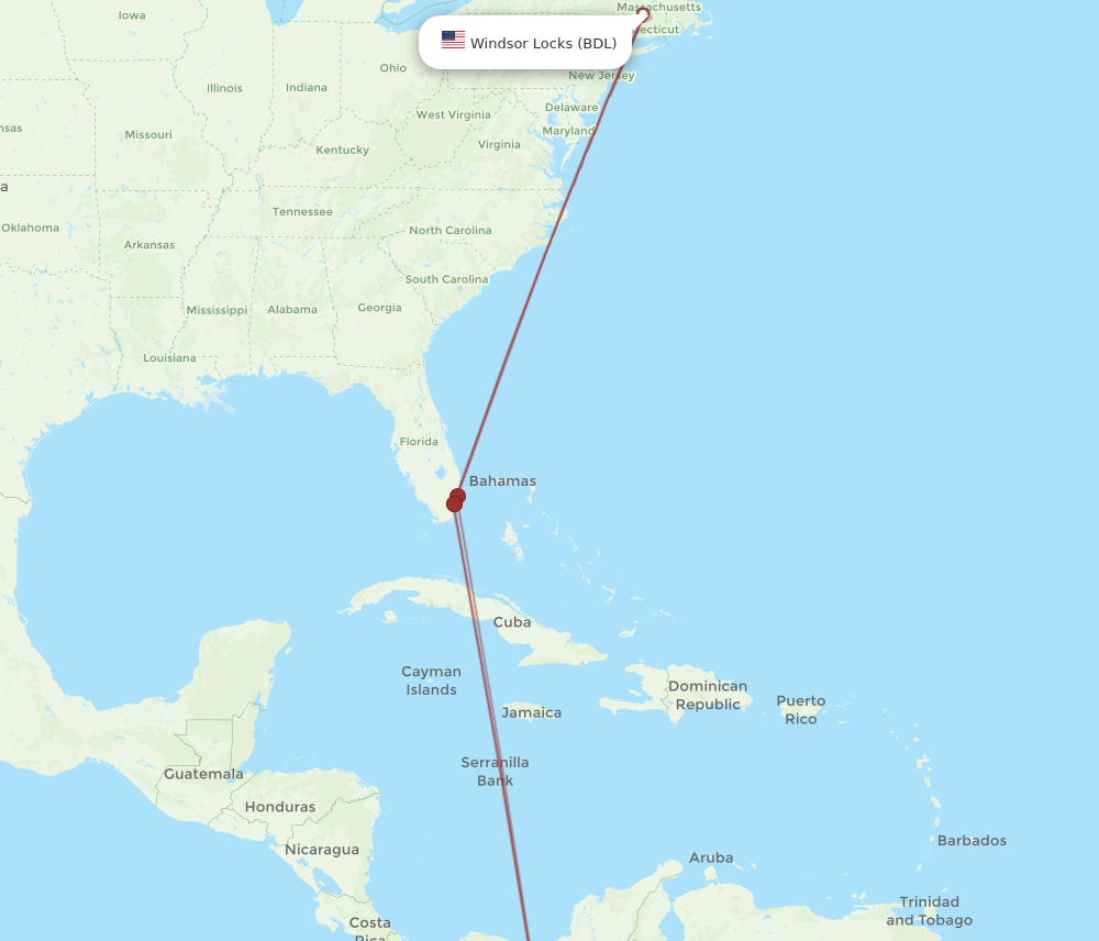 CLO-BDL flight routes
