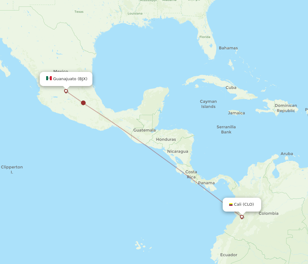 CLO-BJX flight routes