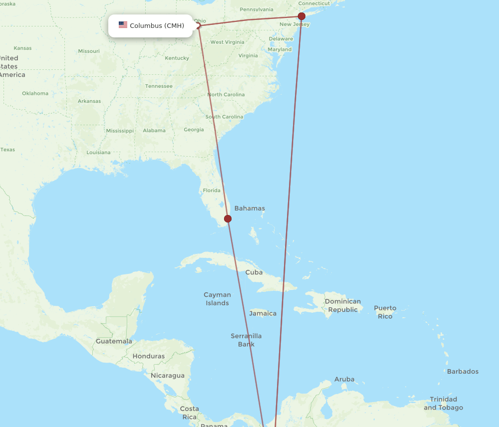 CLO-CMH flight routes