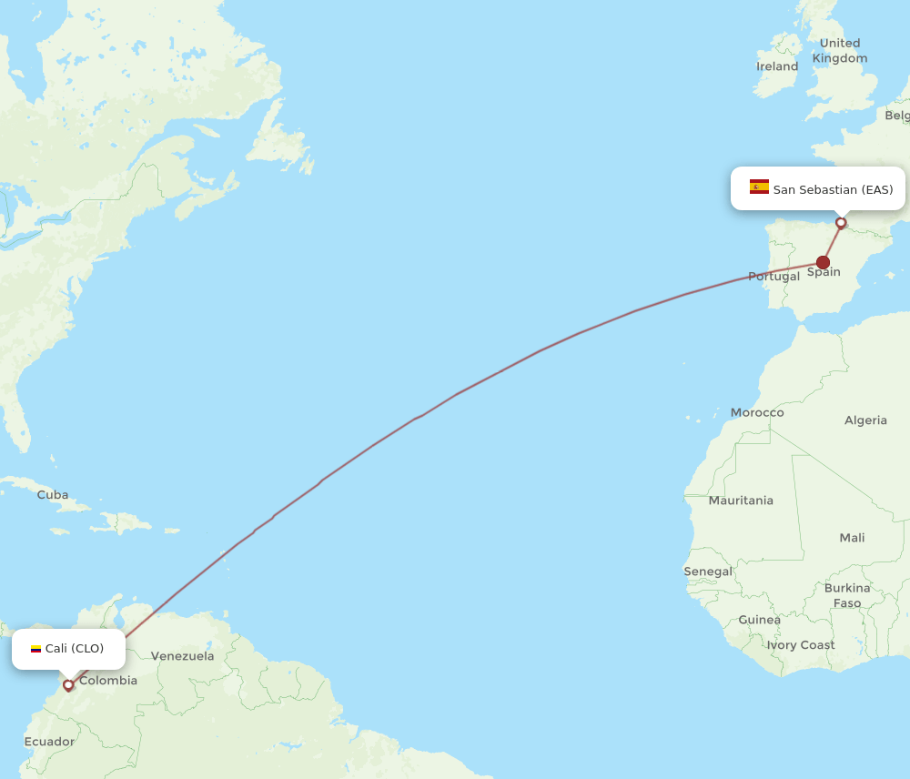 CLO-EAS flight routes