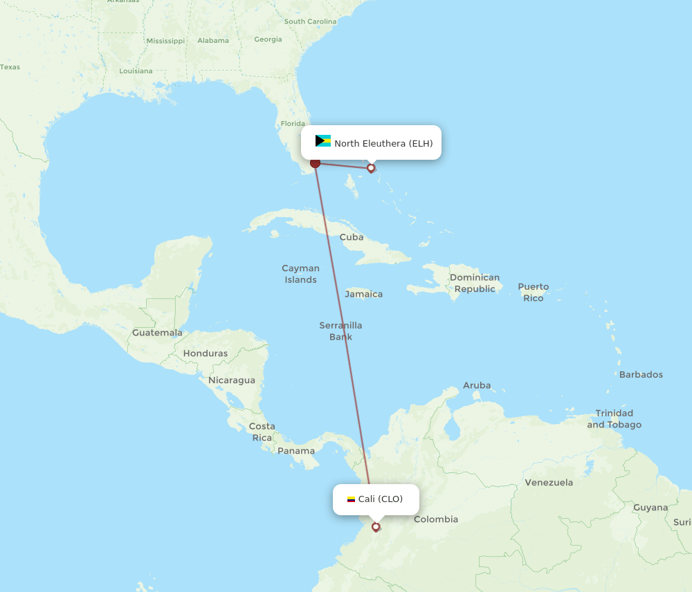 CLO-ELH flight routes