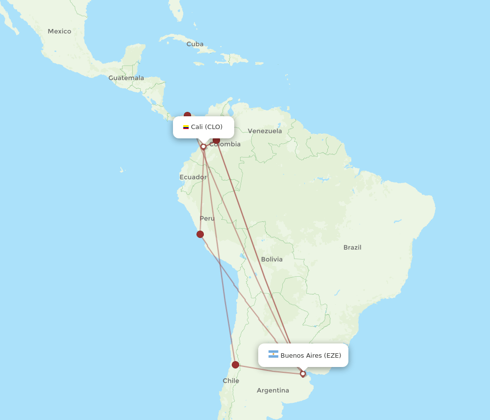 CLO-EZE flight routes