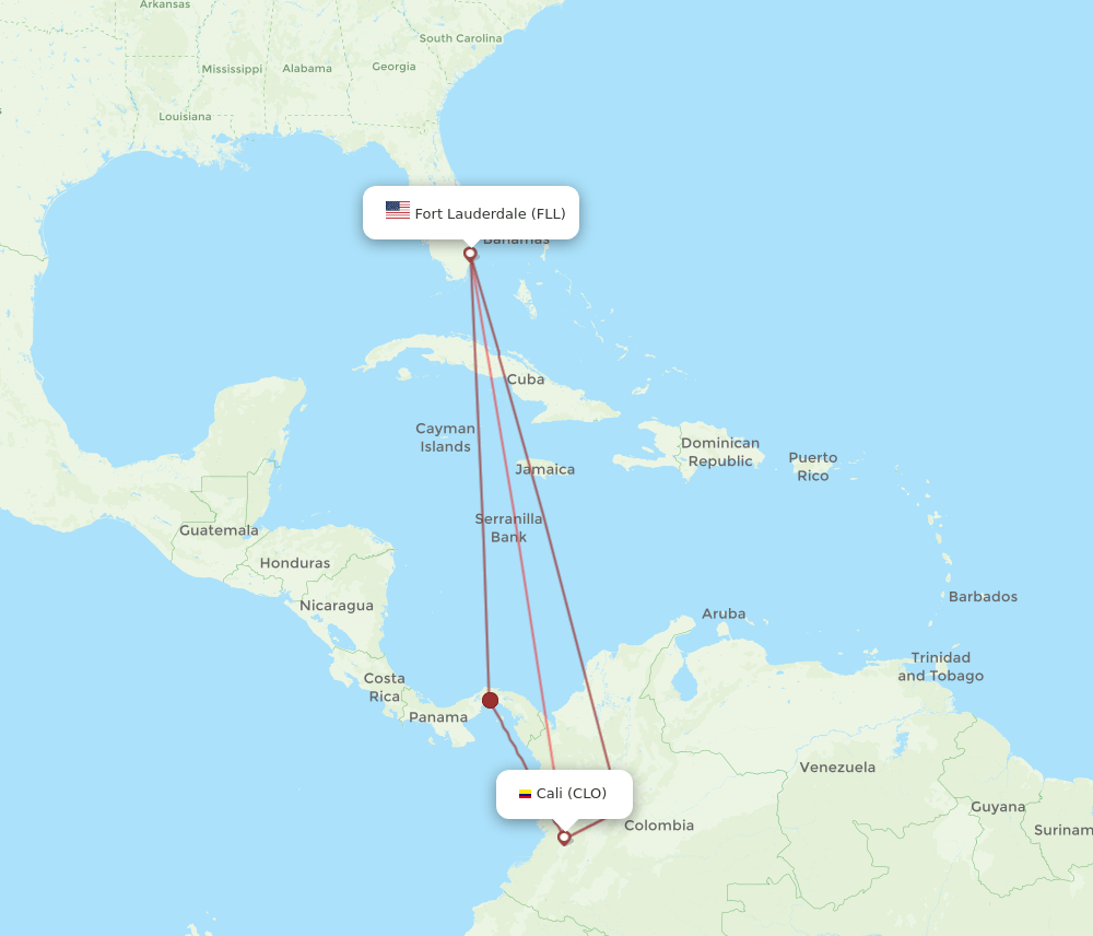 CLO-FLL flight routes