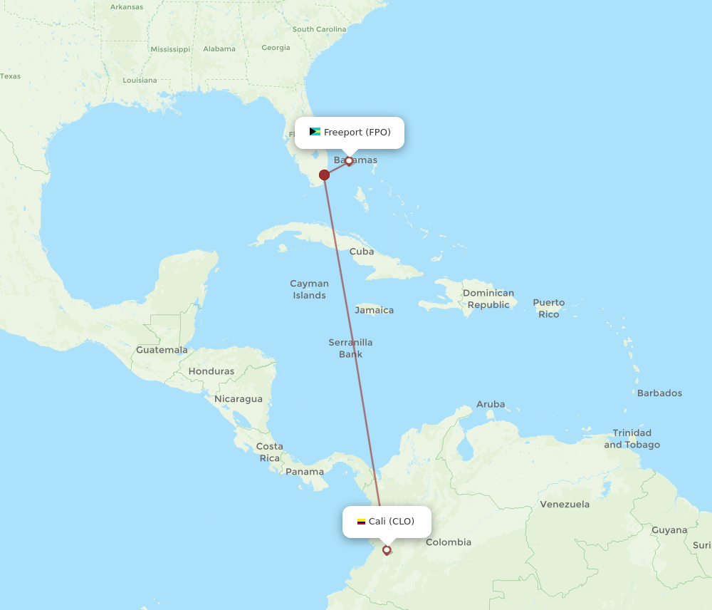 CLO-FPO flight routes