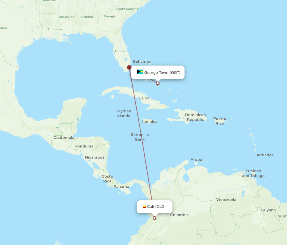 CLO-GGT flight routes