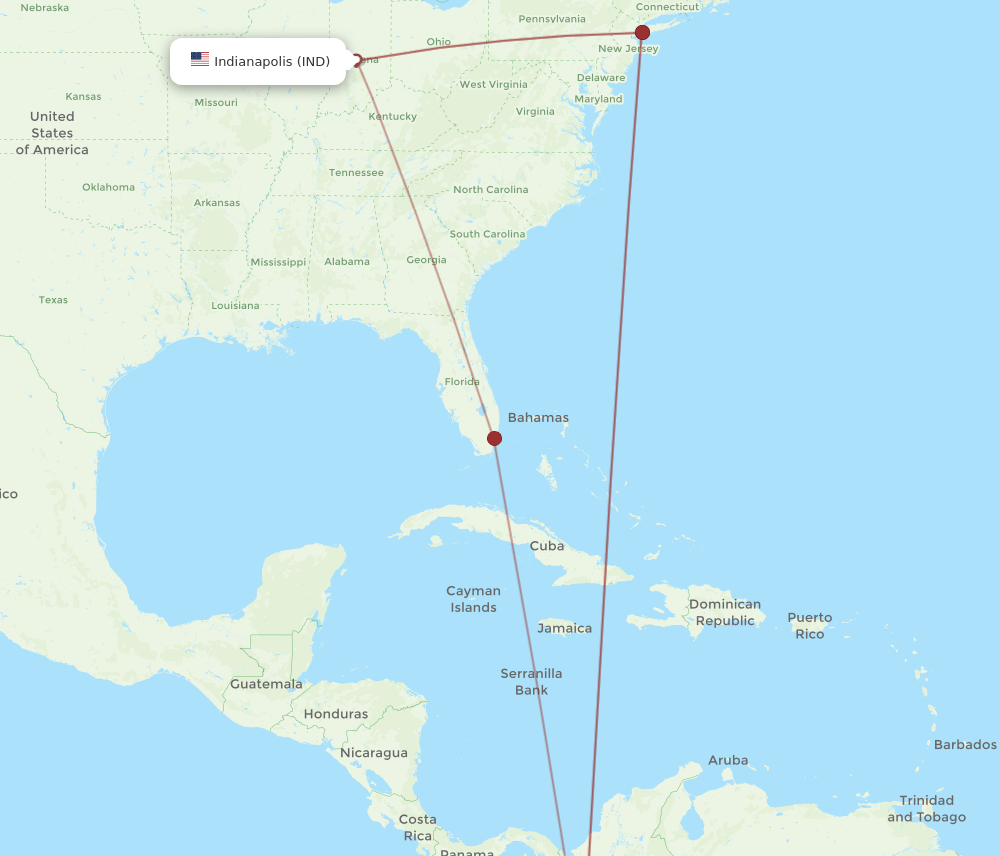 CLO-IND flight routes