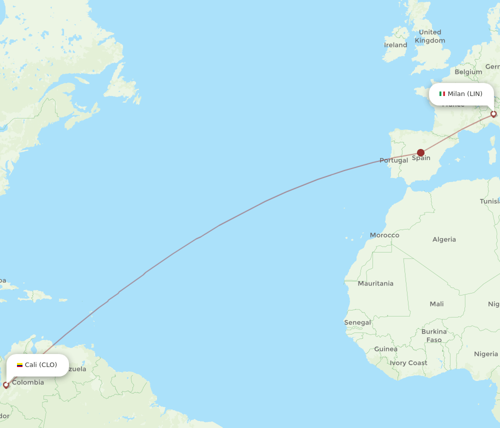 CLO-LIN flight routes