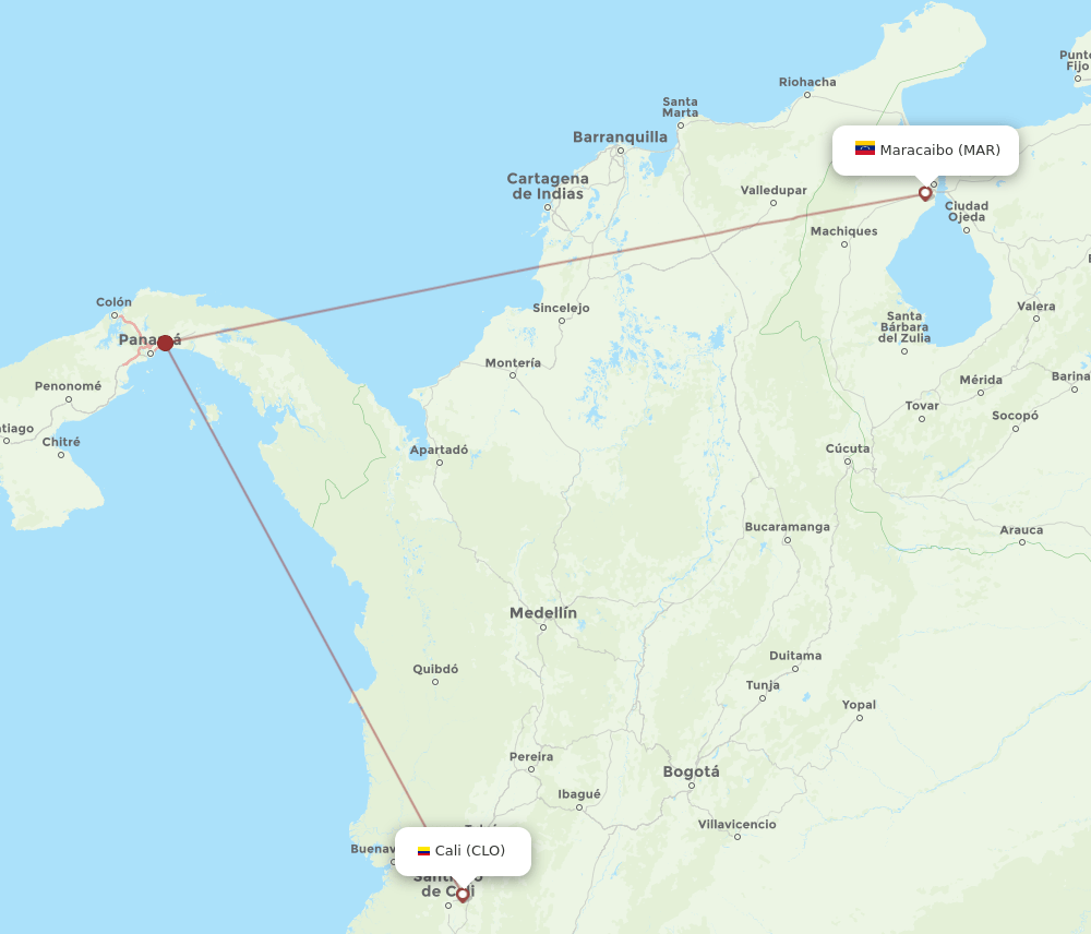 CLO-MAR flight routes
