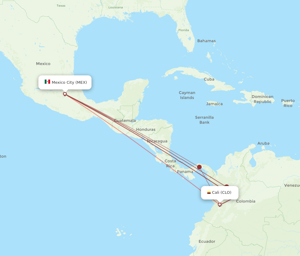 CLO-MEX flight routes