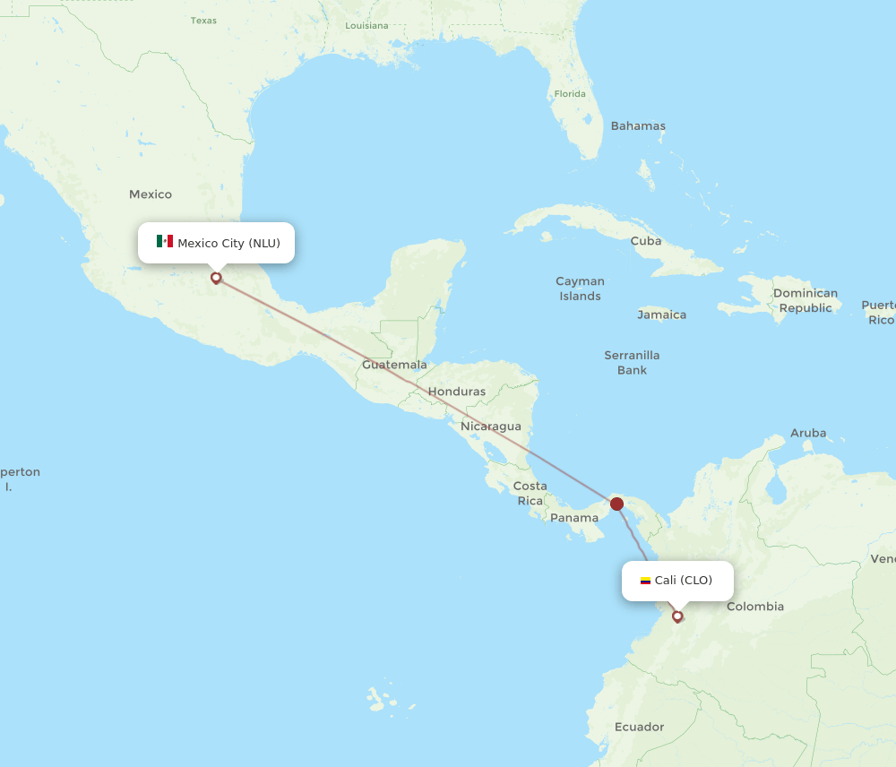 CLO-NLU flight routes