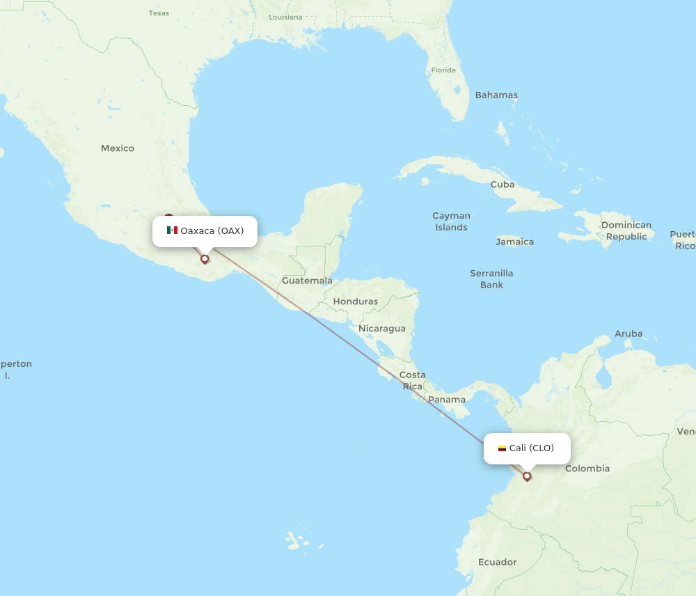 CLO-OAX flight routes