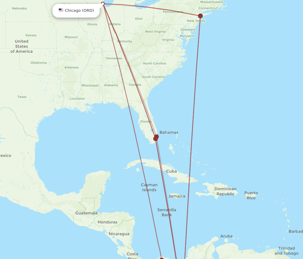 CLO-ORD flight routes