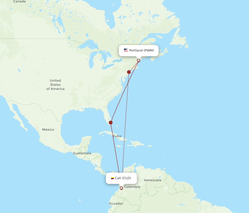 CLO-PWM flight routes