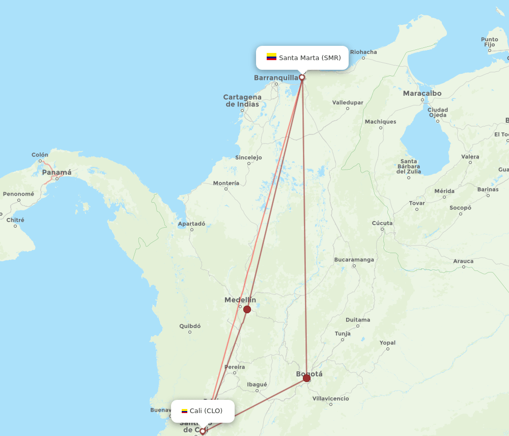 CLO-SMR flight routes