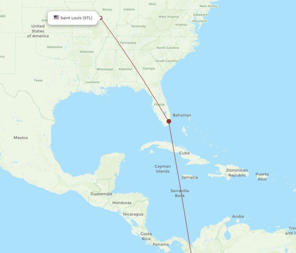 CLO-STL flight routes
