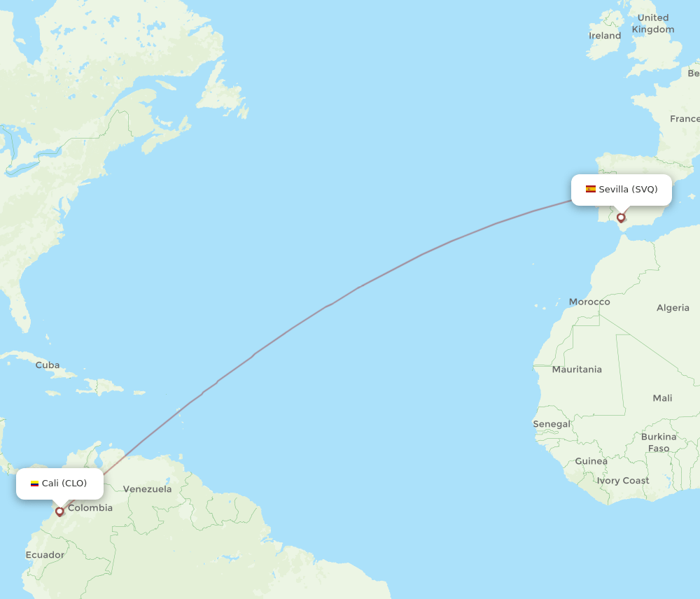 CLO-SVQ flight routes