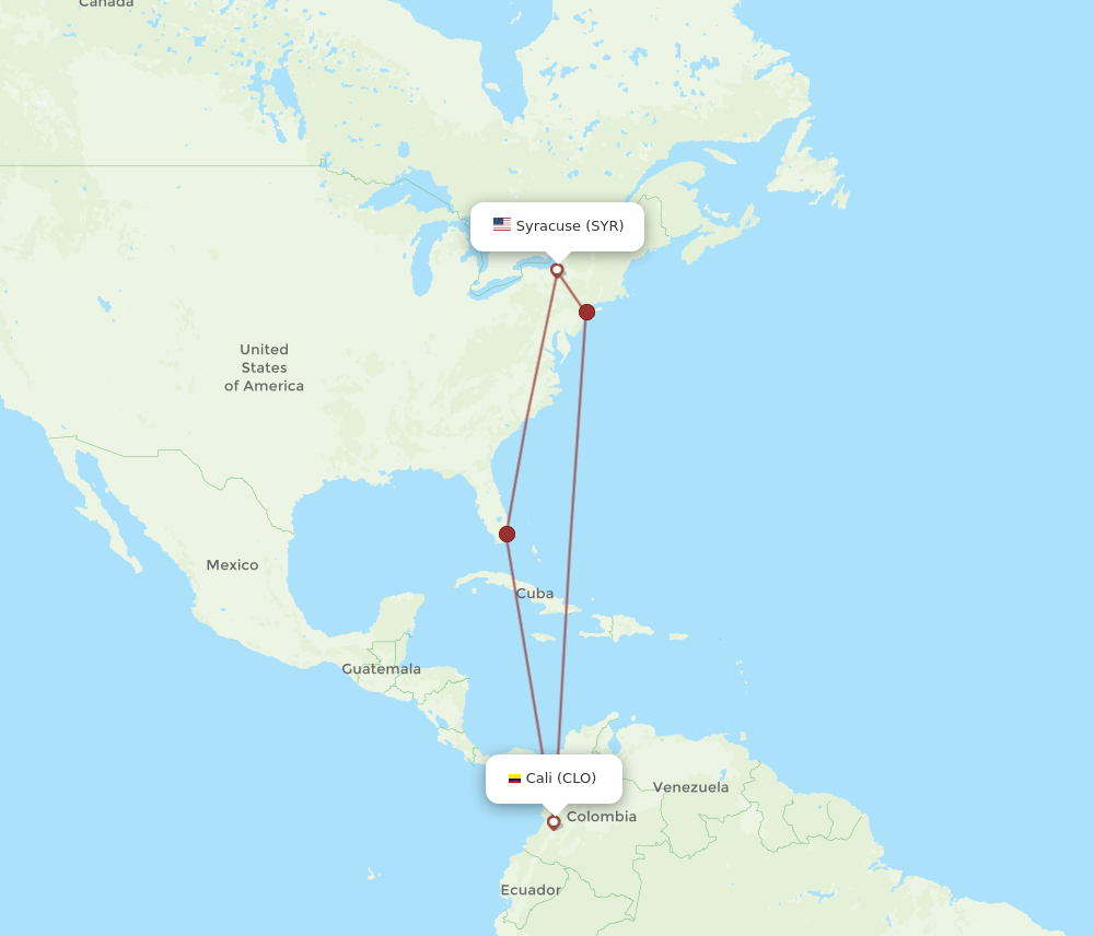 CLO-SYR flight routes