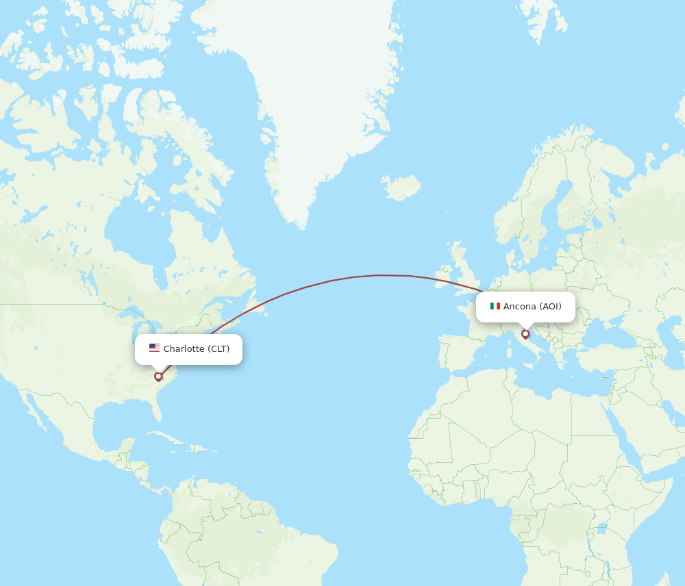 CLT-AOI flight routes