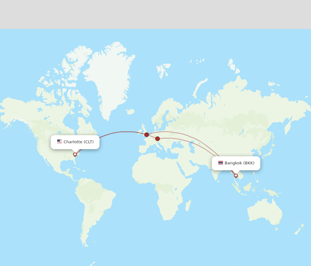 CLT-BKK flight routes