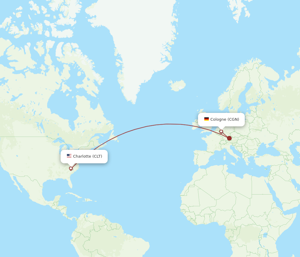 CLT-CGN flight routes