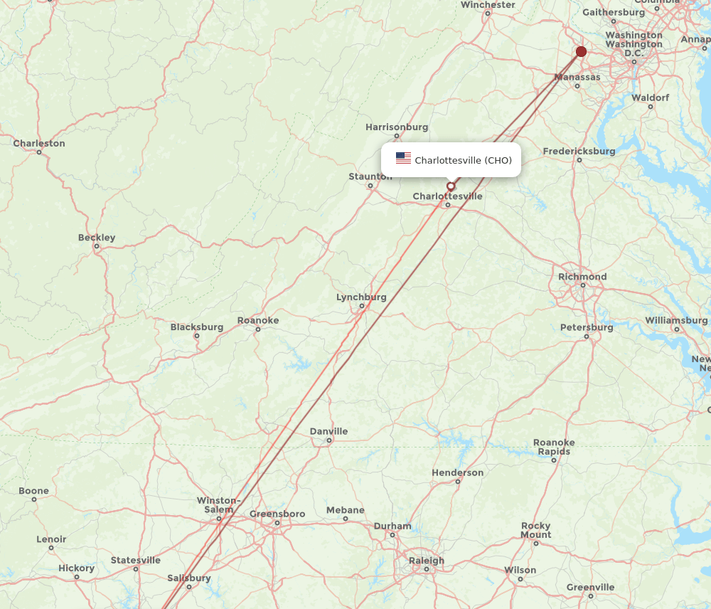 CLT-CHO flight routes