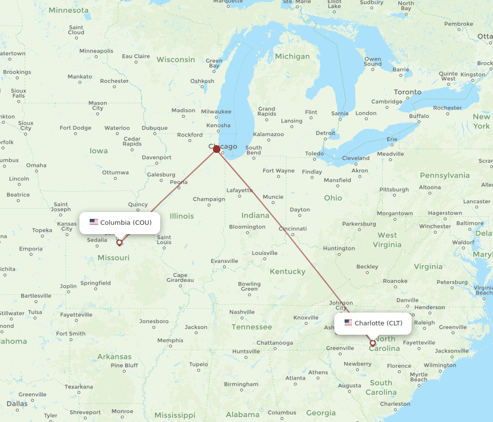 All Flight Routes From Charlotte To Columbia CLT To COU Flight Routes all-flight-routes-from-charlotte-to-columbia-clt-to-cou-flight-routes