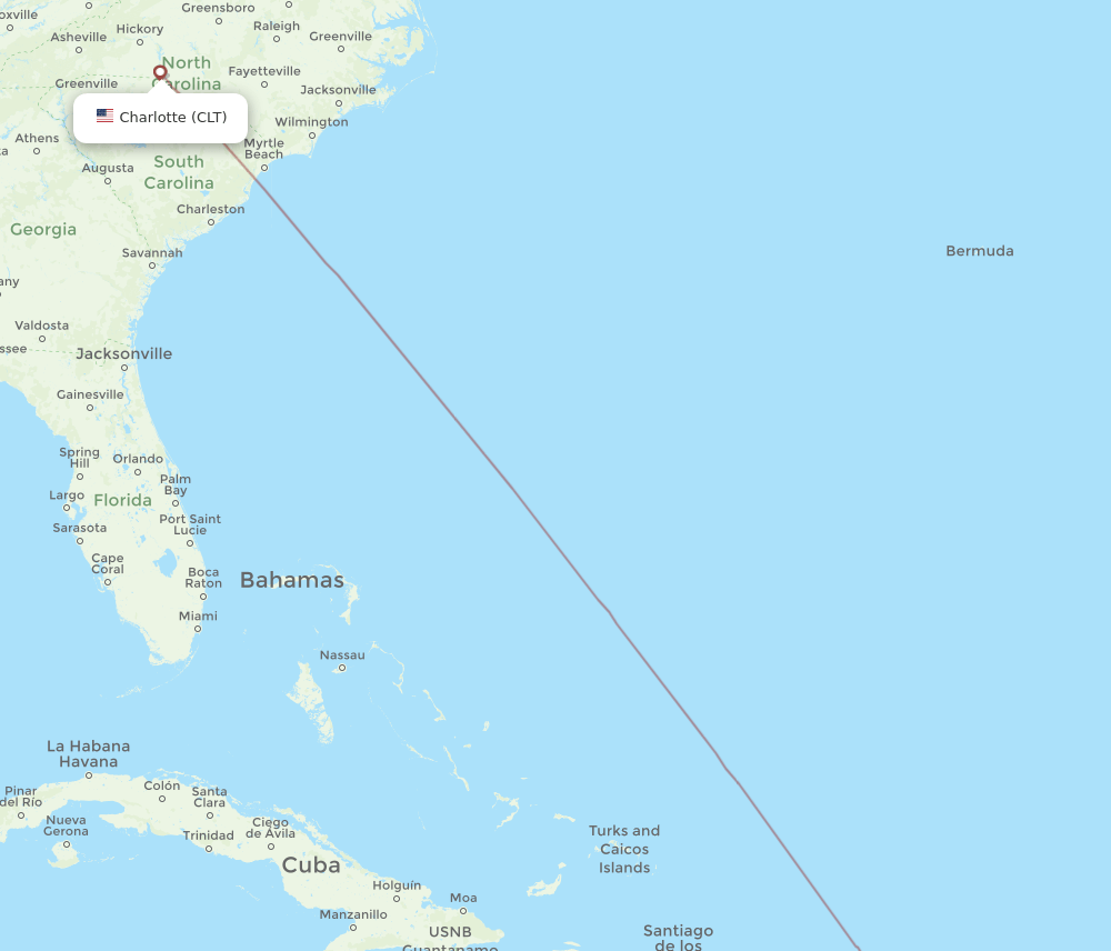 CLT to CPX flights and routes map