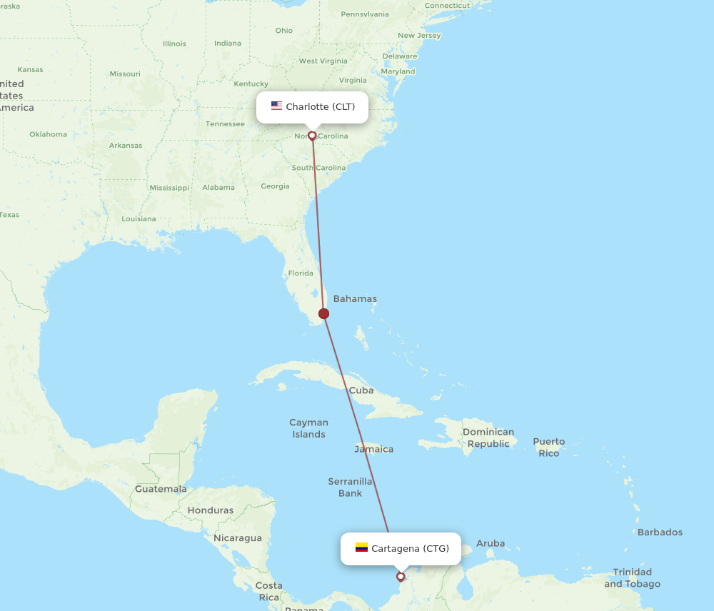 CLT-CTG flight routes