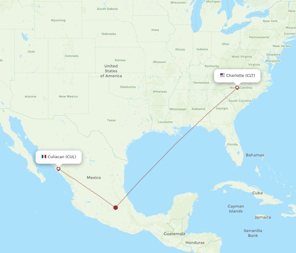 CLT-CUL flight routes