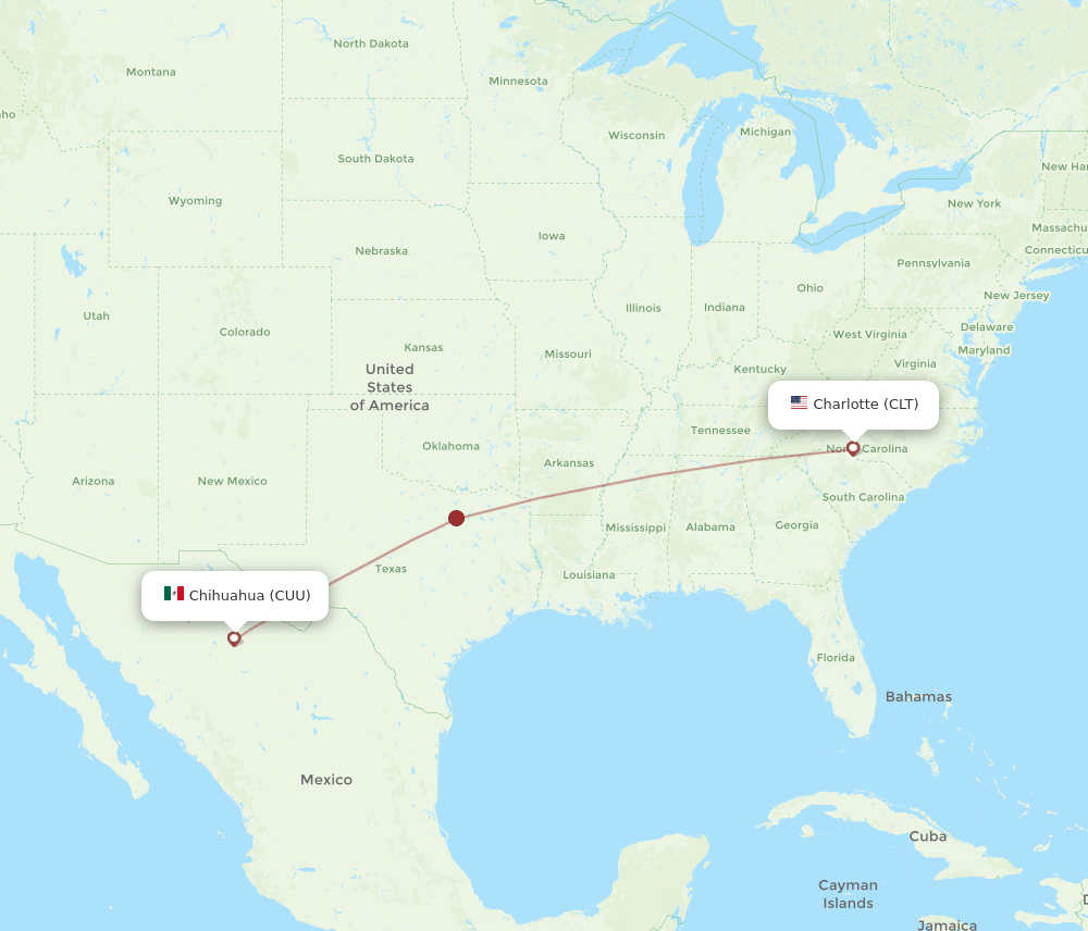 CLT-CUU flight routes