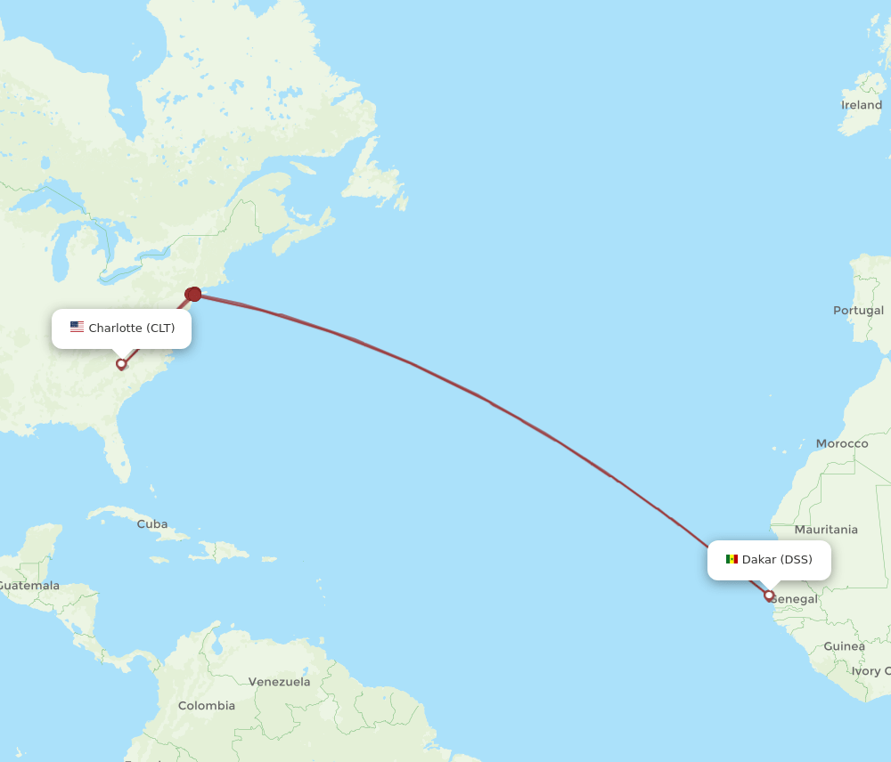 CLT-DSS flight routes