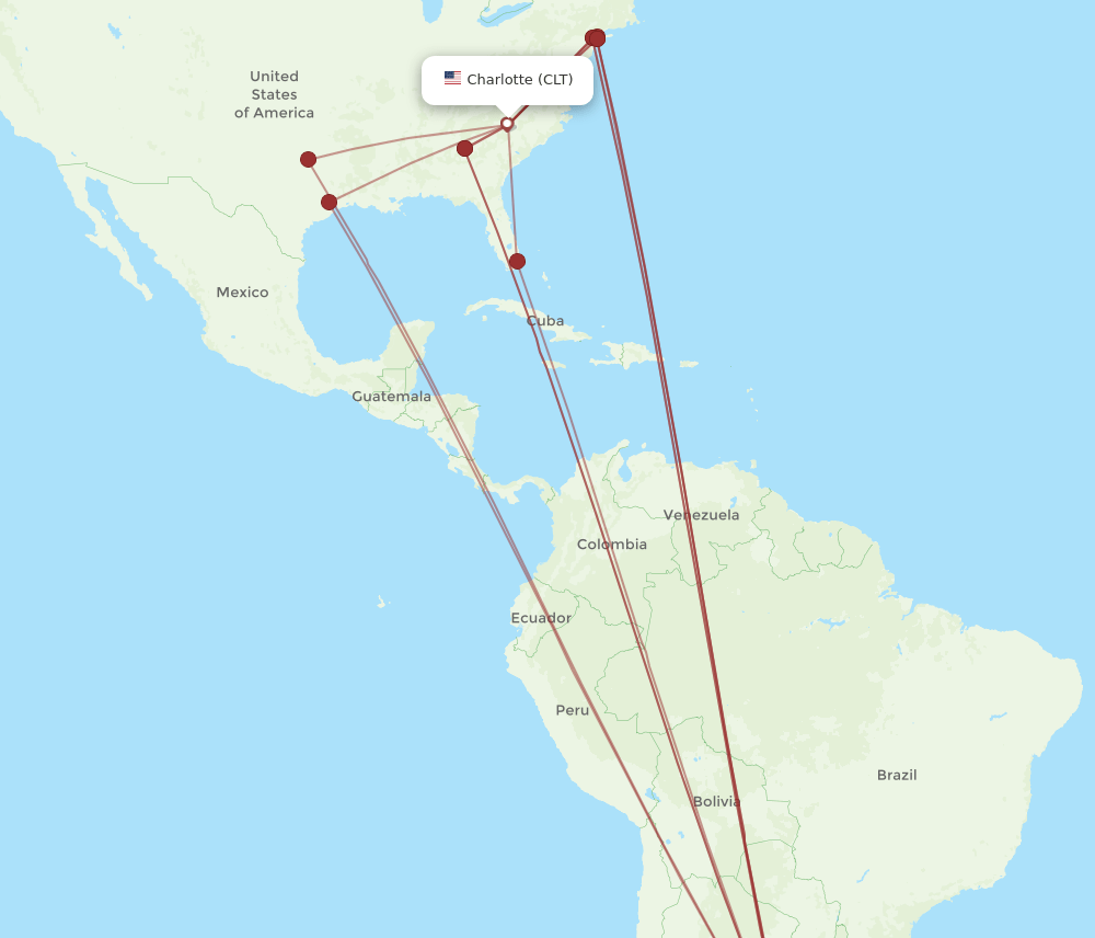 CLT-EZE flight routes