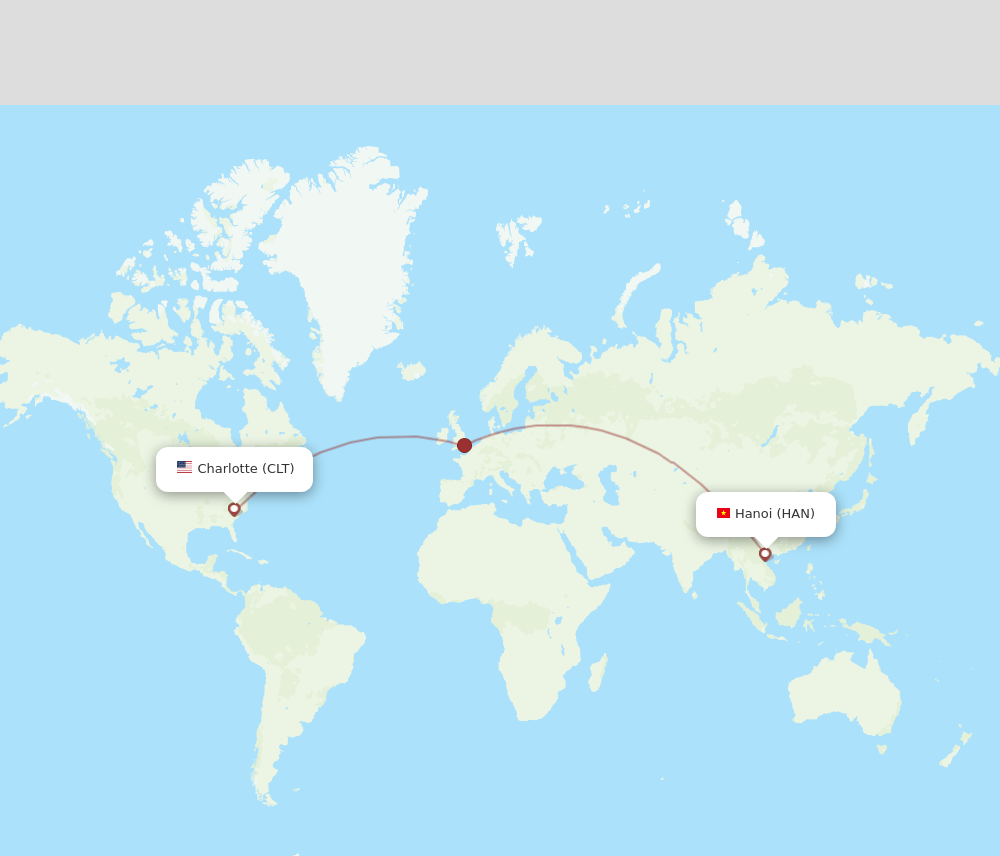 CLT-HAN flight routes