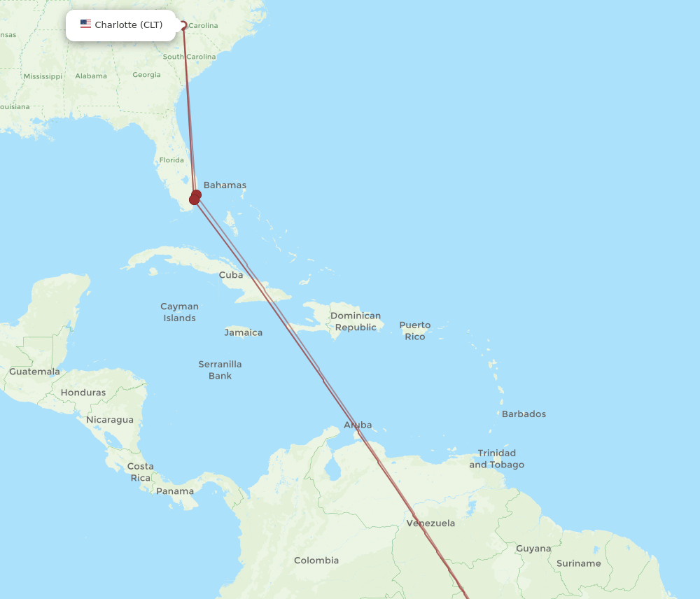 CLT-MAO flight routes