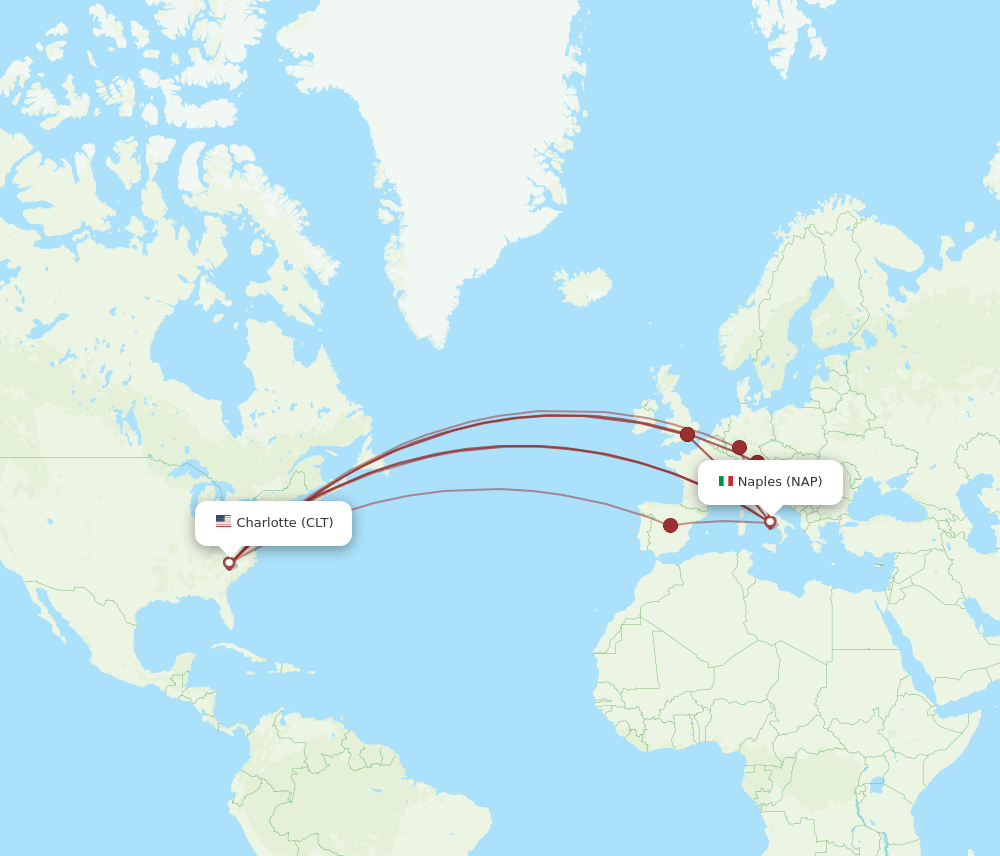 CLT-NAP flight routes